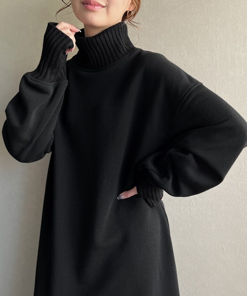 「junoah」 長袖ワンピース MEDIUM ブラウン レディース_画像4
