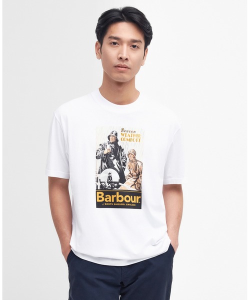 「Barbour」 半袖Tシャツ 36 ホワイト メンズ_画像2