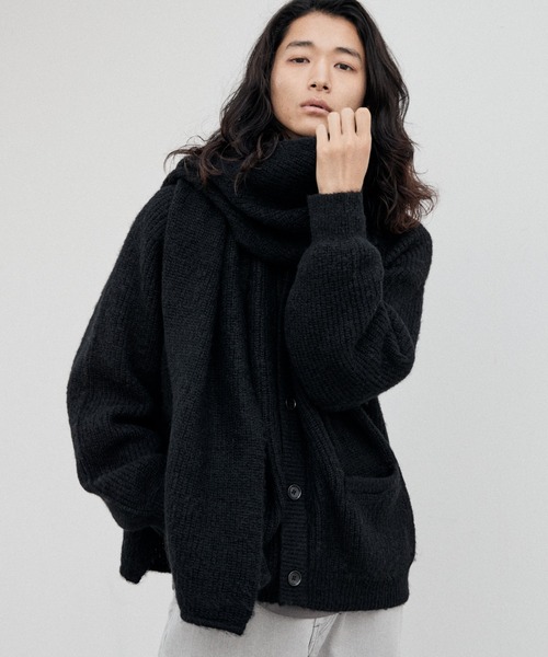 「WYM LIDNM」 ニットカーディガン S ダークグレー メンズ_画像9