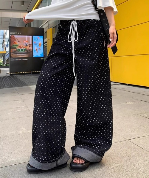 「おしゃれスタ」 パンツ X-LARGE ブラック レディース_画像4