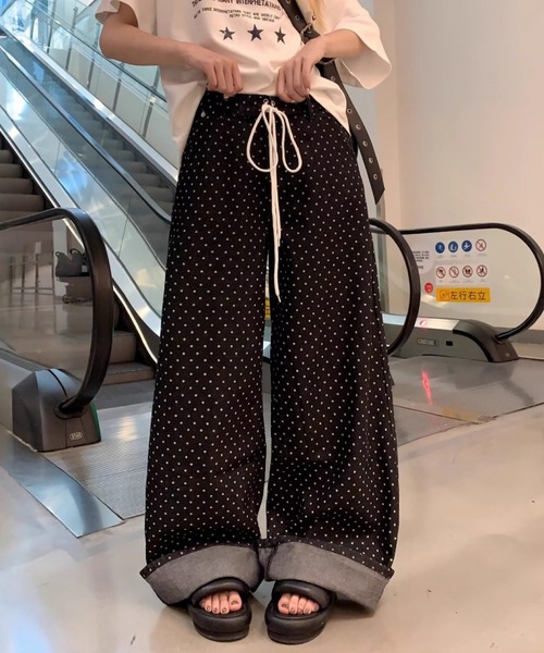 「おしゃれスタ」 パンツ X-LARGE ブラック レディース_画像5