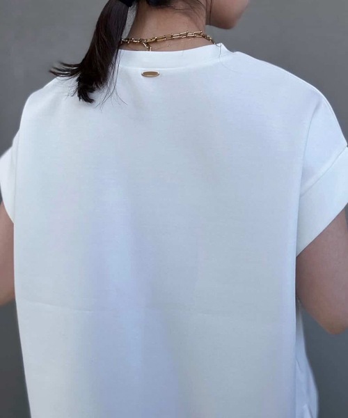 tシャツ ライトダンボールサイドスリットプルオーバー レディースの画像