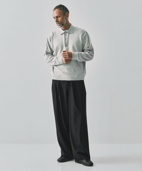 ATON（エイトン） シャツ 「ATON / エイトン」LINEN SHORT FUR ZIP UP