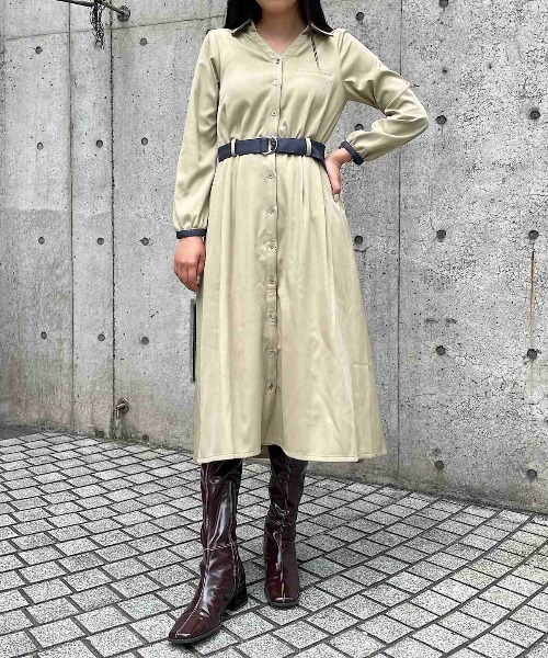 「REDYAZEL」 長袖ワンピース SMALL サックスブルー レディース_画像3