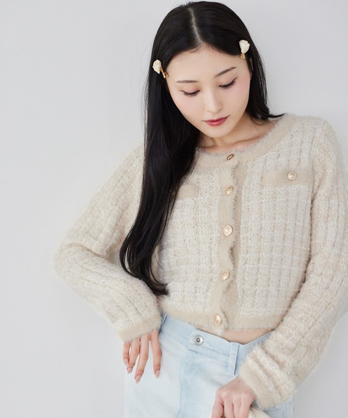 「one after another NICE CLAUP」 ニットカーディガン FREE グレー レディース_画像2