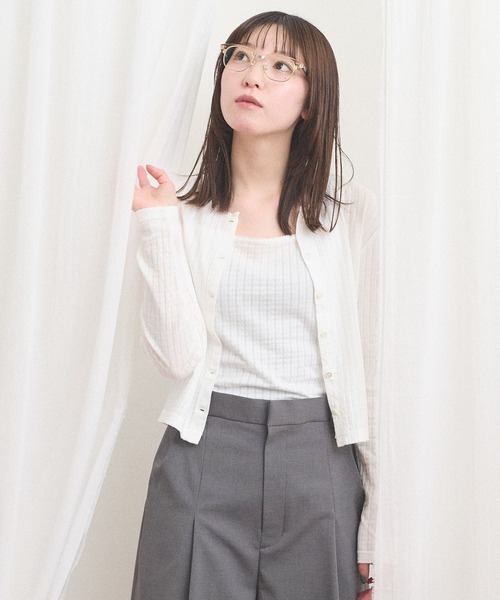 fig London（フィグロンドン） tシャツ eyelet tereko cardigan