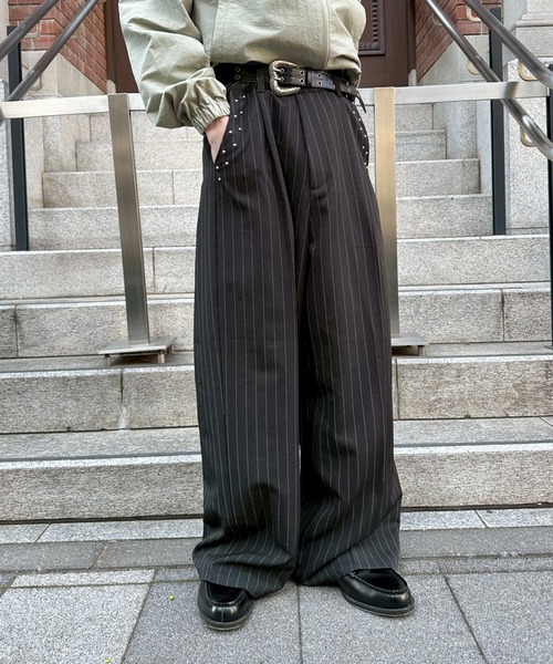 kutir（クティール） スラックス STUDDED STRIPED WIDE SLACKS