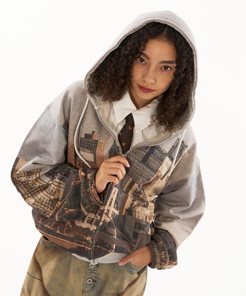 「WISH FOR EVER」 ジップアップパーカー LARGE ブルー系その他 メンズの画像
