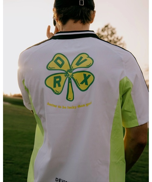 DEVEREUX GOLF ポロシャツ Lucky than Goodハーフジップリブポロ