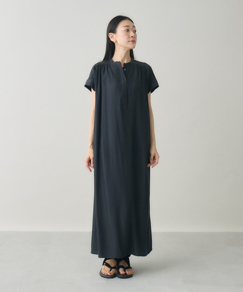 ワンピース 「kuros'オリジナル」フレンチスリーブAラインワンピース 日本製の画像