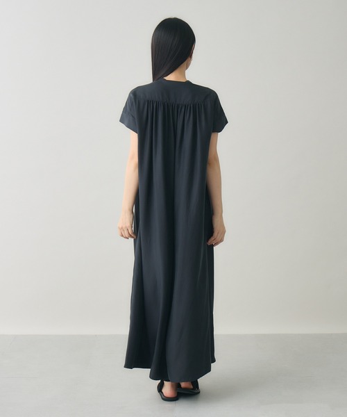 ワンピース 「kuros'オリジナル」フレンチスリーブAラインワンピース 日本製の画像