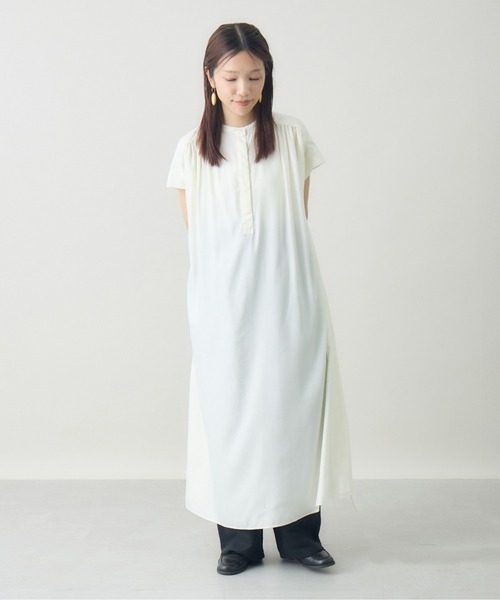 ワンピース 「kuros'オリジナル」フレンチスリーブAラインワンピース 日本製の画像