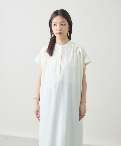 ワンピース 「kuros'オリジナル」フレンチスリーブAラインワンピース 日本製の画像