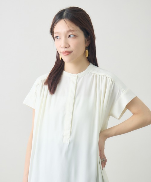 ワンピース 「kuros'オリジナル」フレンチスリーブAラインワンピース 日本製の画像