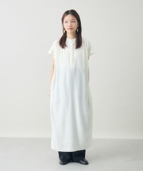 ワンピース 「kuros'オリジナル」フレンチスリーブAラインワンピース 日本製の画像
