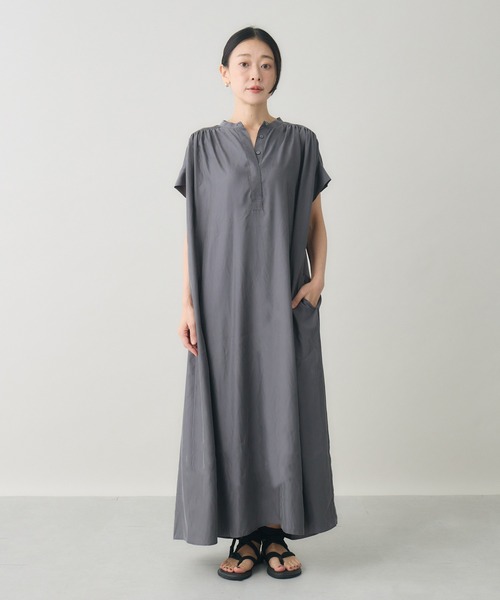 ワンピース 「kuros'オリジナル」フレンチスリーブAラインワンピース 日本製の画像