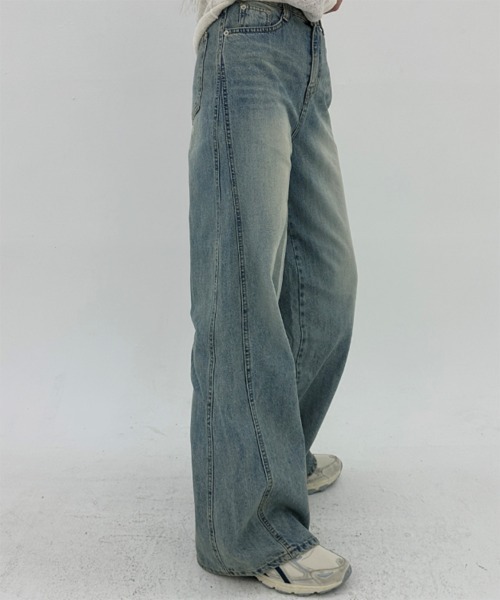 「by muni:r」 デニムパンツ MEDIUM ライトブルー レディース_画像8