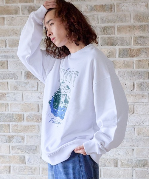 「PBLIM」 スウェットカットソー LARGE オフホワイト レディース_画像2