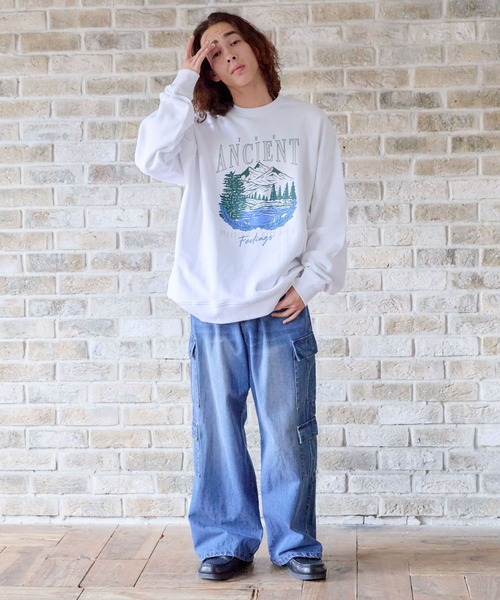 「PBLIM」 スウェットカットソー LARGE オフホワイト レディース_画像3
