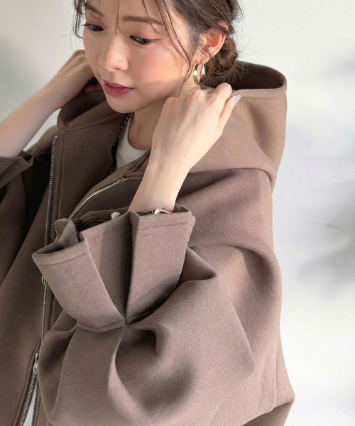 「classicalelf」 ジップアップパーカー MEDIUM ブラウン レディース_画像4