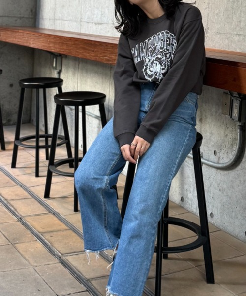 「mi via loca」 スウェットカットソー X-LARGE パープル レディース_画像3
