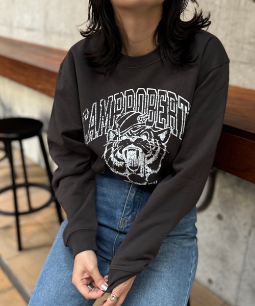 「mi via loca」 スウェットカットソー X-LARGE パープル レディース_画像4
