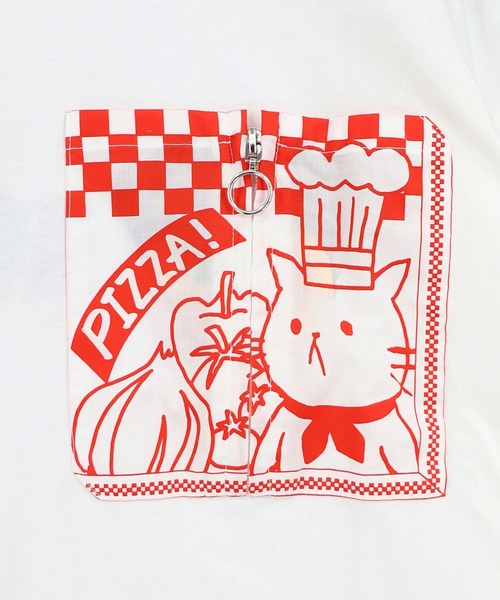 ScoLar（スカラー） tシャツ 半袖 362101：ポケットギミック付き ピザ