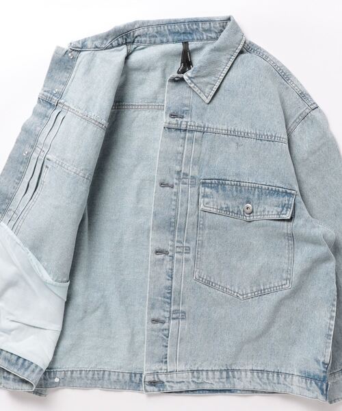 「THISIS」 デニムジャケット MEDIUM ケミカルウォッシュ レディース_画像3