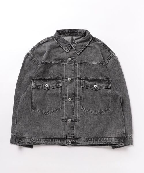 「THISIS」 デニムジャケット MEDIUM ケミカルウォッシュ レディース_画像4