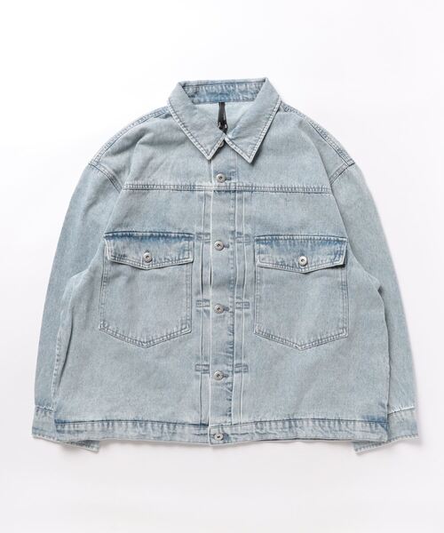「THISIS」 デニムジャケット MEDIUM ケミカルウォッシュ レディース_画像6