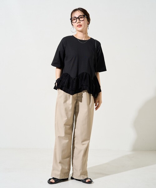 「FREAK'S STORE」 半袖カットソー フリ- ブルー レディース_画像3