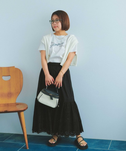 COHINA（コヒナ） ロング スカート コットンエンブロイダリー