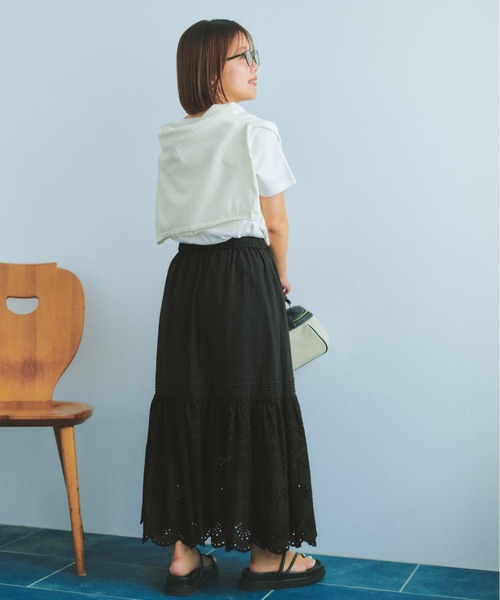 COHINA（コヒナ） ロング スカート コットンエンブロイダリー