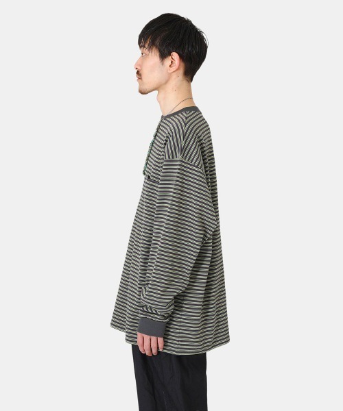 「marka」 長袖Tシャツ 3 グリーン メンズ_画像7