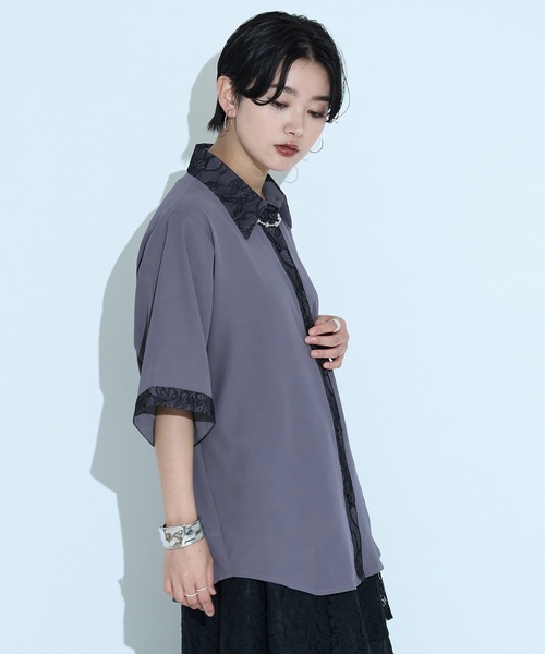 「Ellno de Mavie」 半袖シャツ FREE グレー レディース_画像6