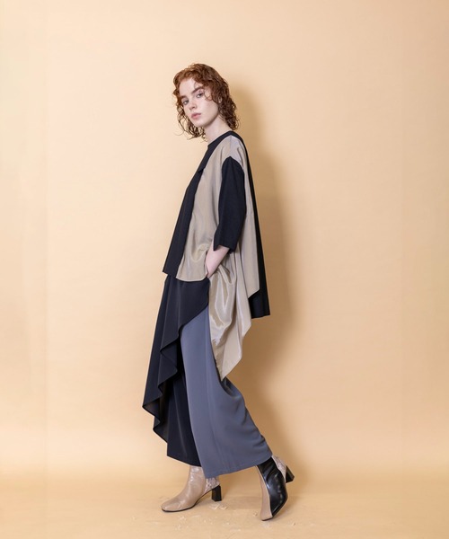 「OSMOSIS」 「loaf」イージーパンツ ONE SIZE ブラック レディース_画像4