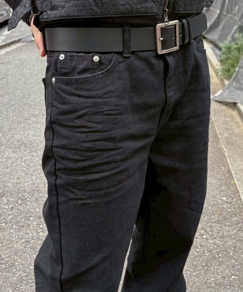 ワイドパンツ ジーンズ essential black flare denim pants 