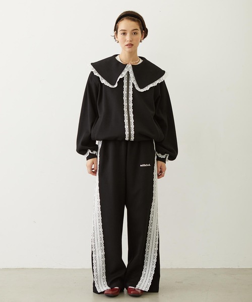 ジャケット・アウター i_am handmade big collar coat MILKFED.（ミルクフェド） コート アウター BIG COLLAR LACE JACKET