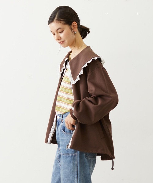 MILKFED.（ミルクフェド） コート アウター BIG COLLAR LACE JACKET