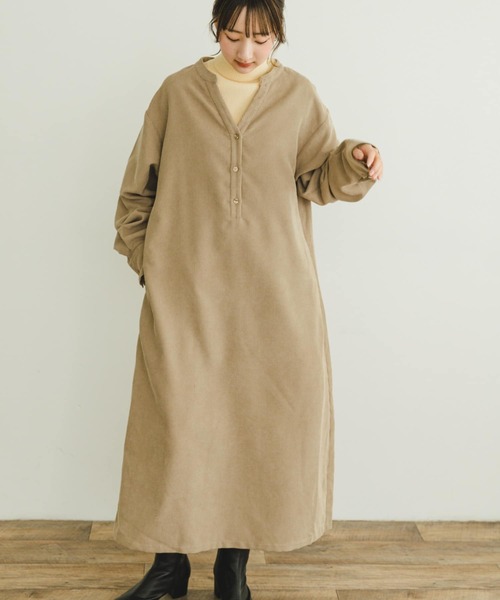 「ITEMS URBANRESEARCH」 長袖ワンピース FREE バーガンディー レディース_画像2