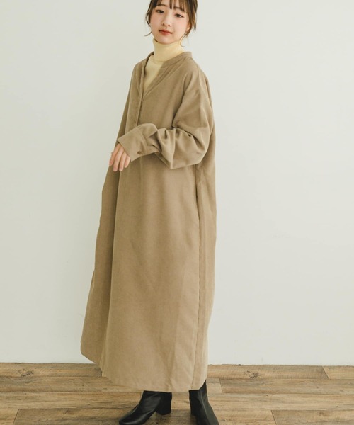 「ITEMS URBANRESEARCH」 長袖ワンピース FREE バーガンディー レディース_画像3