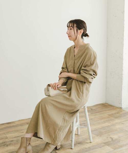 「ITEMS URBANRESEARCH」 長袖ワンピース FREE バーガンディー レディース_画像6