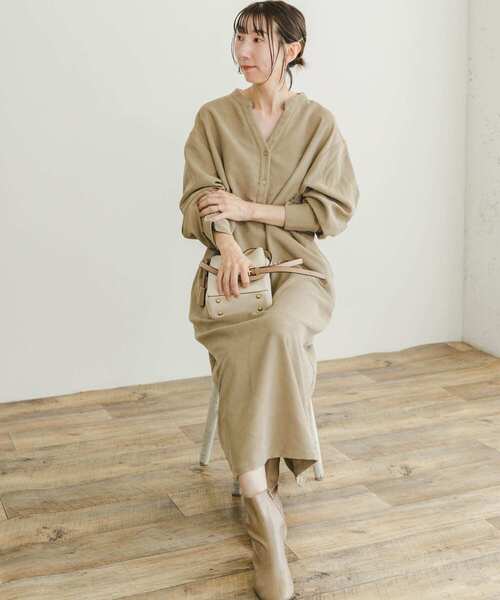 「ITEMS URBANRESEARCH」 長袖ワンピース FREE バーガンディー レディース_画像7