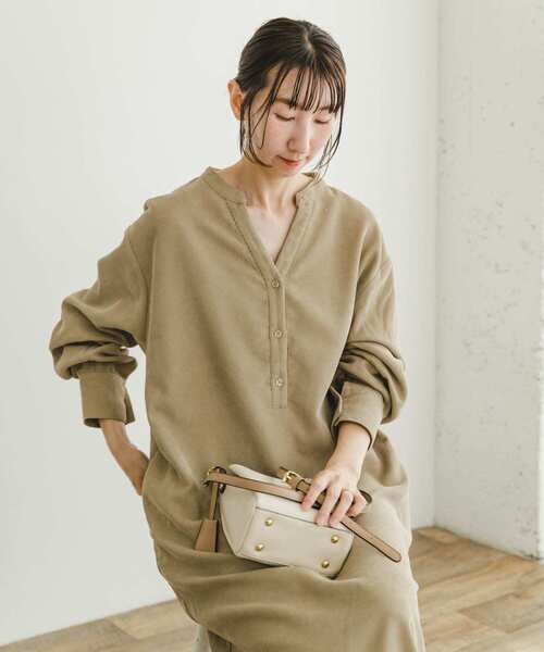 「ITEMS URBANRESEARCH」 長袖ワンピース FREE バーガンディー レディース_画像9