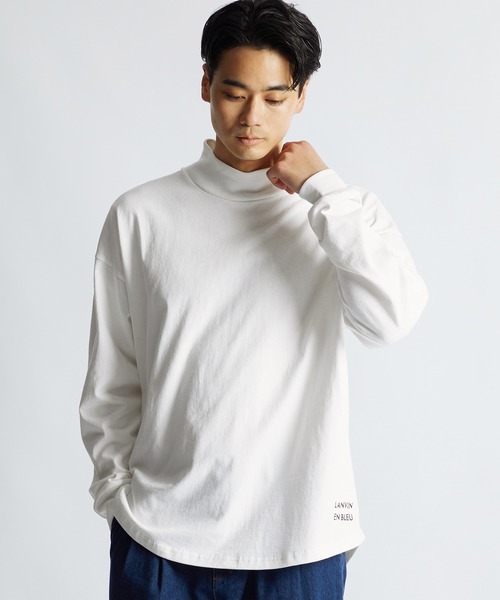 LANVIN en Bleu tシャツ 8オンス ヘビーウェイト ハイネック ラウンド
