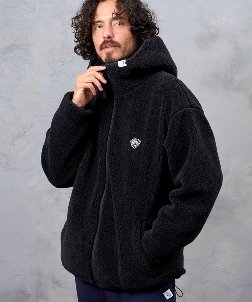 No Rain No Rainbow パーカー mpa4236- drop shoulder boa hoodie