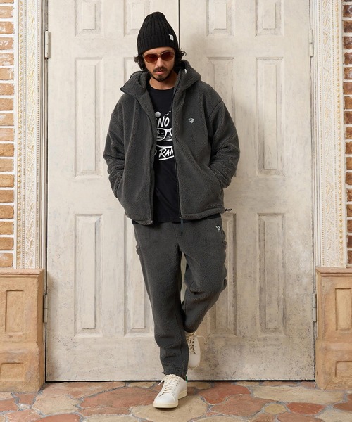 No Rain No Rainbow パーカー mpa4236- drop shoulder boa hoodie