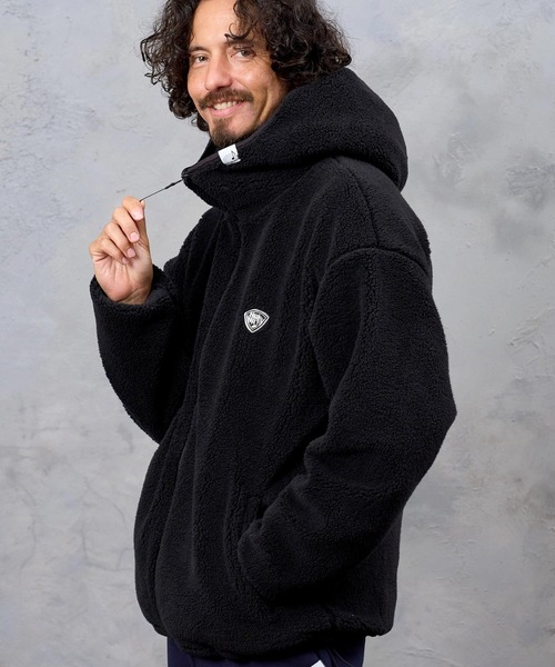 No Rain No Rainbow パーカー mpa4236- drop shoulder boa hoodie