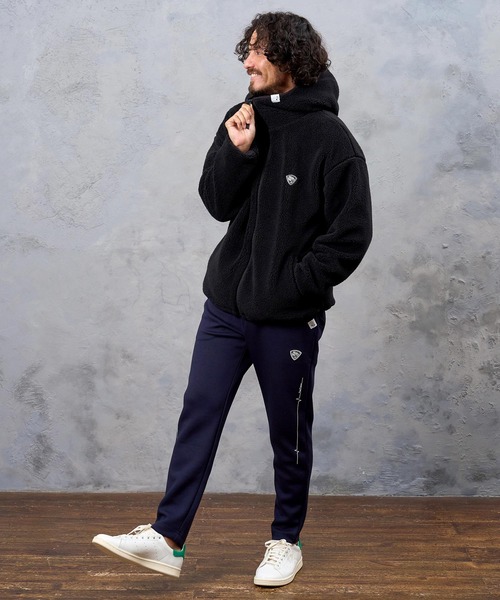 No Rain No Rainbow パーカー mpa4236- drop shoulder boa hoodie