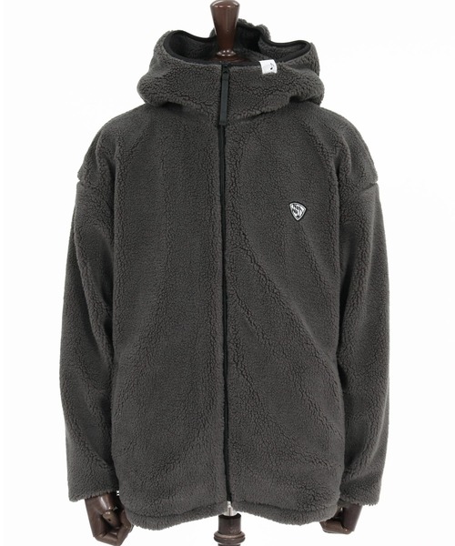 No Rain No Rainbow パーカー mpa4236- drop shoulder boa hoodie